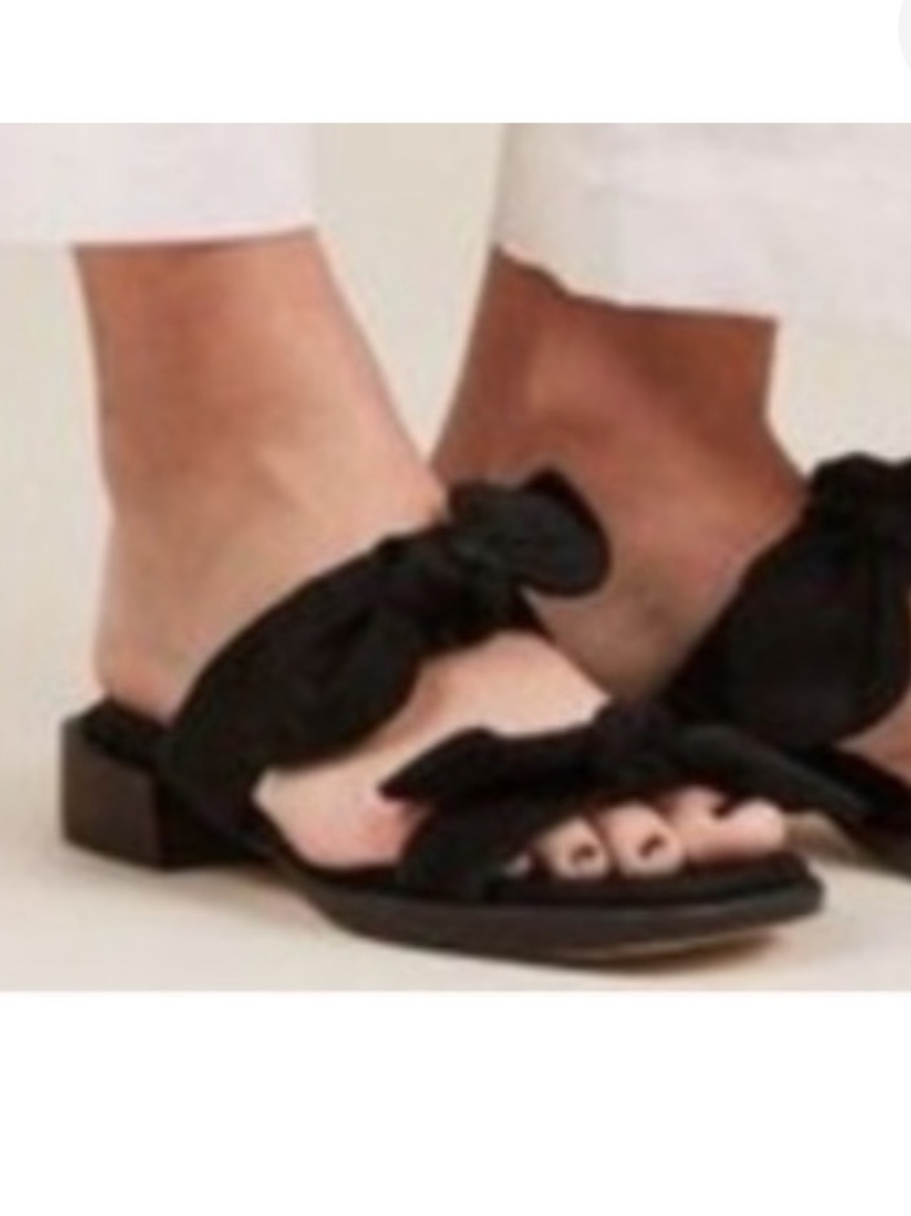 Mari Giudicelli Betis Bow Slide Sandals Black Suede EU 36 US 6 Made in Brazil